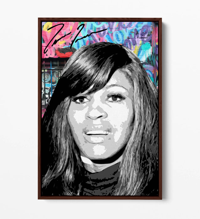 Graffiti Canvas Wall Art – Tina Turner Portrait Float Effect Canvas Print