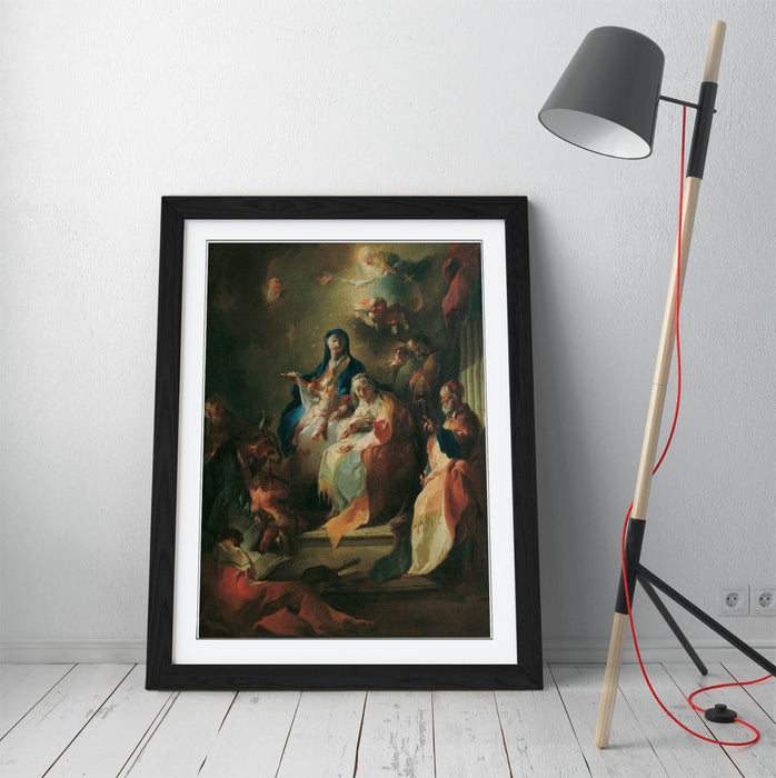 Framed Wall Art – Franz Maulbertsch Holy Kin Painting | Natural Wood Frame