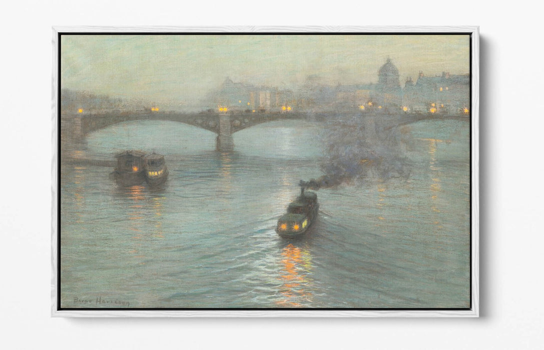 L. BIRGE HARRISON, EVENING ON THE SEINE -FLOAT EFFECT CANVAS WALL ART PRINT