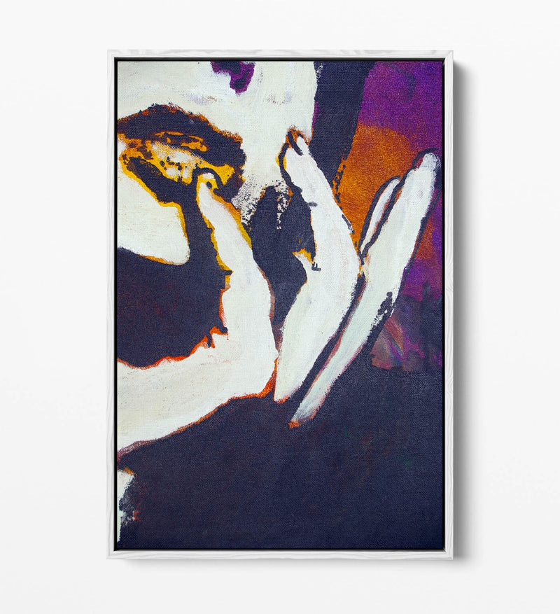 Canvas Wall Art – Abstract Lips Graffiti Print | Float Effect Frame, Handmade UK