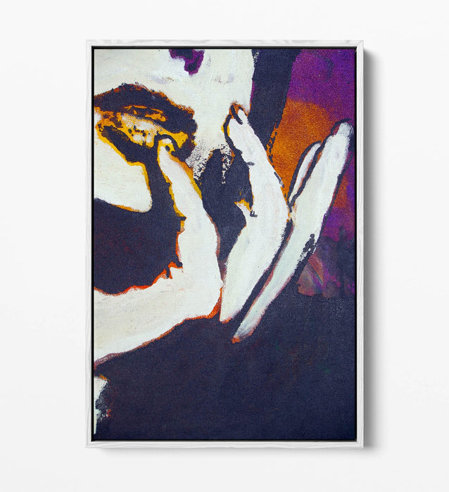 Canvas Wall Art – Abstract Lips Graffiti Print | Float Effect Frame, Handmade UK