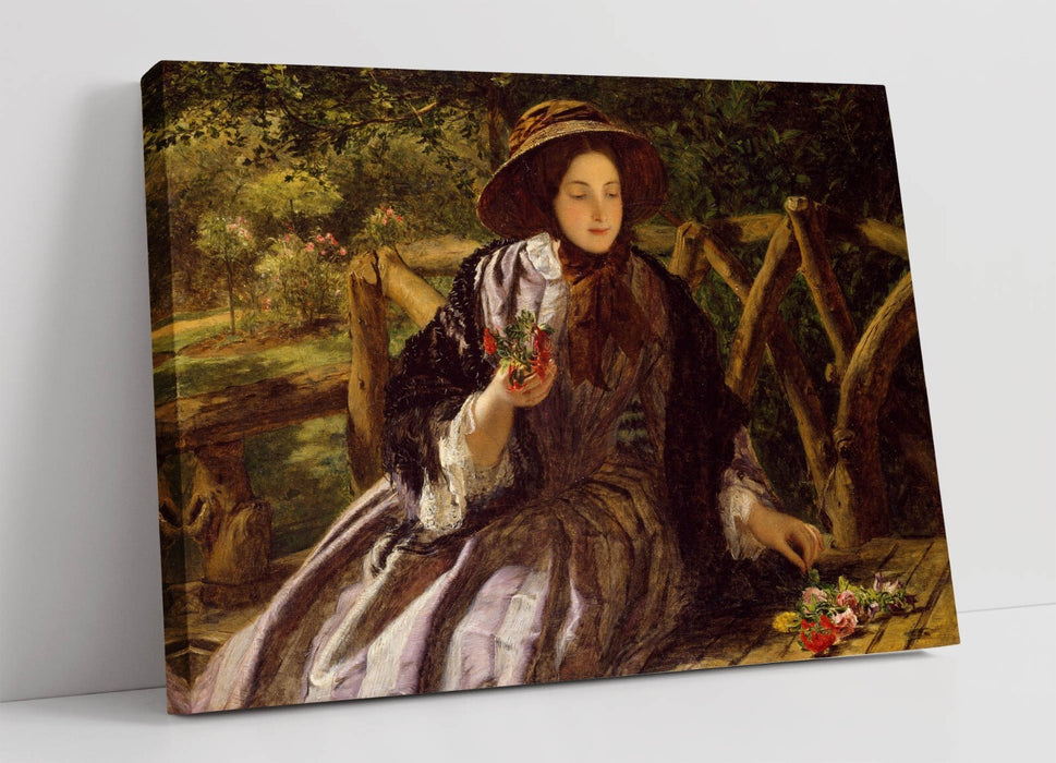 WILLIAM POWELL FRITH, GARDEN FLOWERS -CANVAS WALL ART PICTURE PRINT