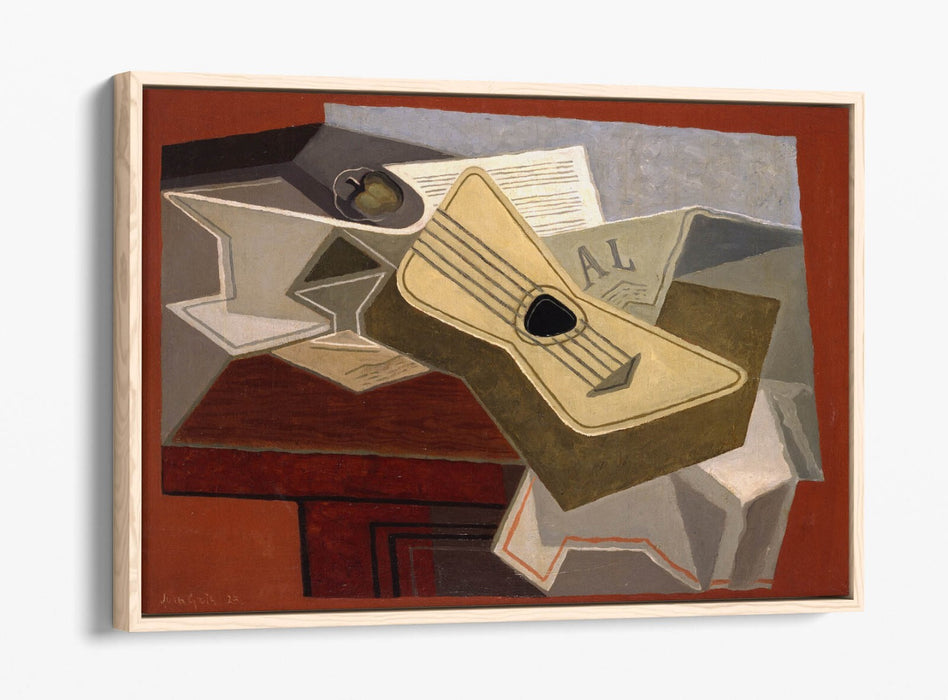 JUAN GRIS, GUITAR AND NEWSPAPER -FLOAT EFFECT CANVAS WALL ART PRINT