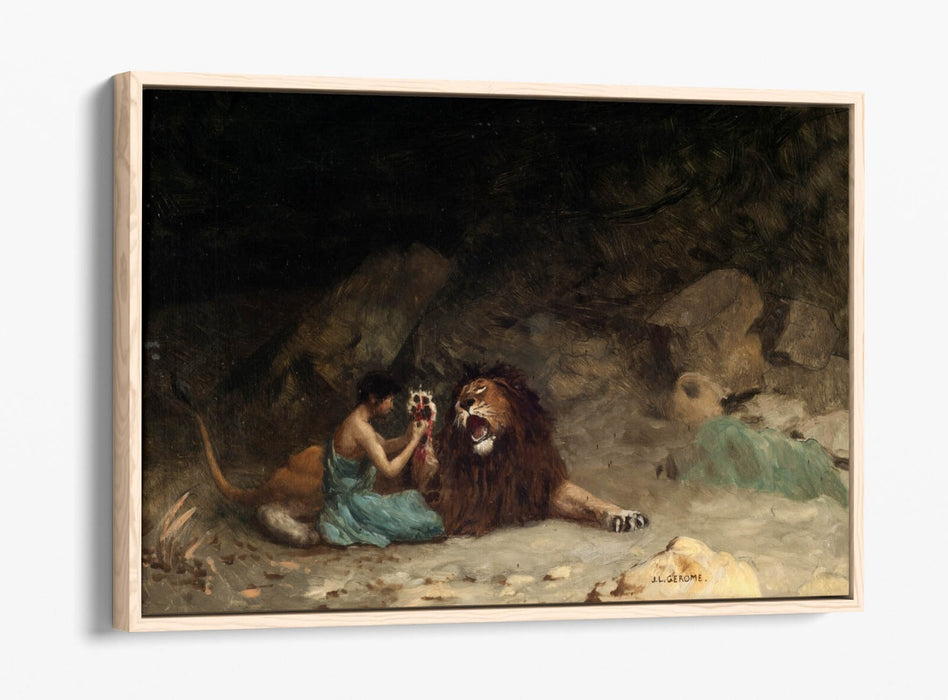 JEAN-LEON GEROME, ANDROCLES -FLOAT EFFECT CANVAS WALL ART PRINT