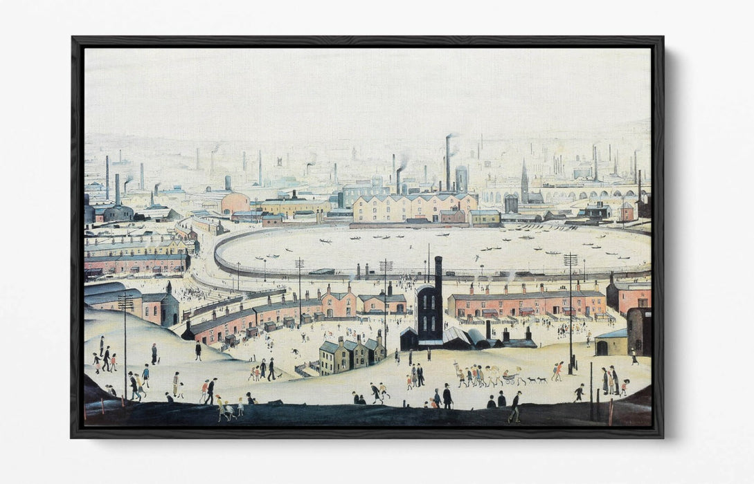 LS LOWRY THE POND -FLOAT EFFECT CANVAS WALL ART PIC PRINT- GREY