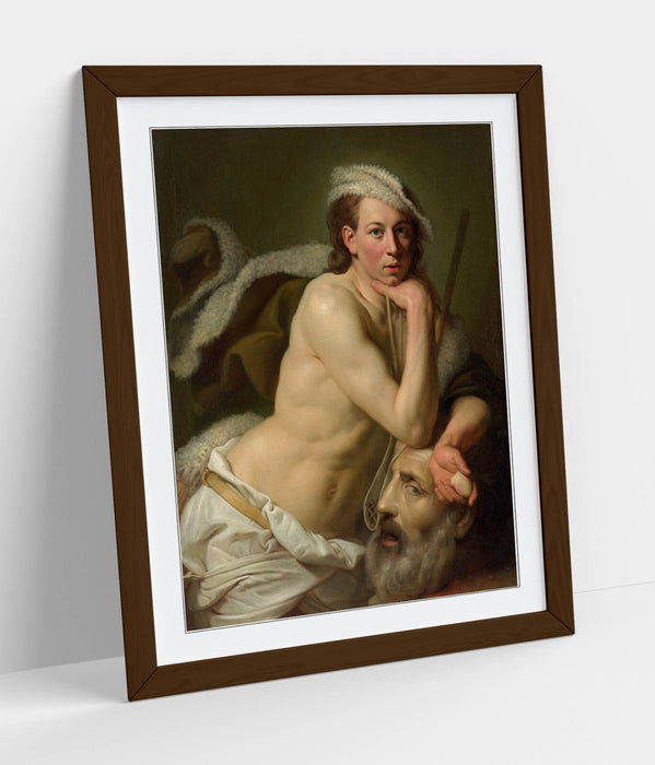 Framed Art Poster Featuring Johann Zoffany Self Portrait & Head of Goliath | Matte Paper Print