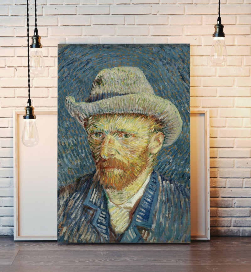Van Gogh Self Portrait Gray Hat CANVAS WALL ART PAINTING PRINT ARTWORK CLASSIC