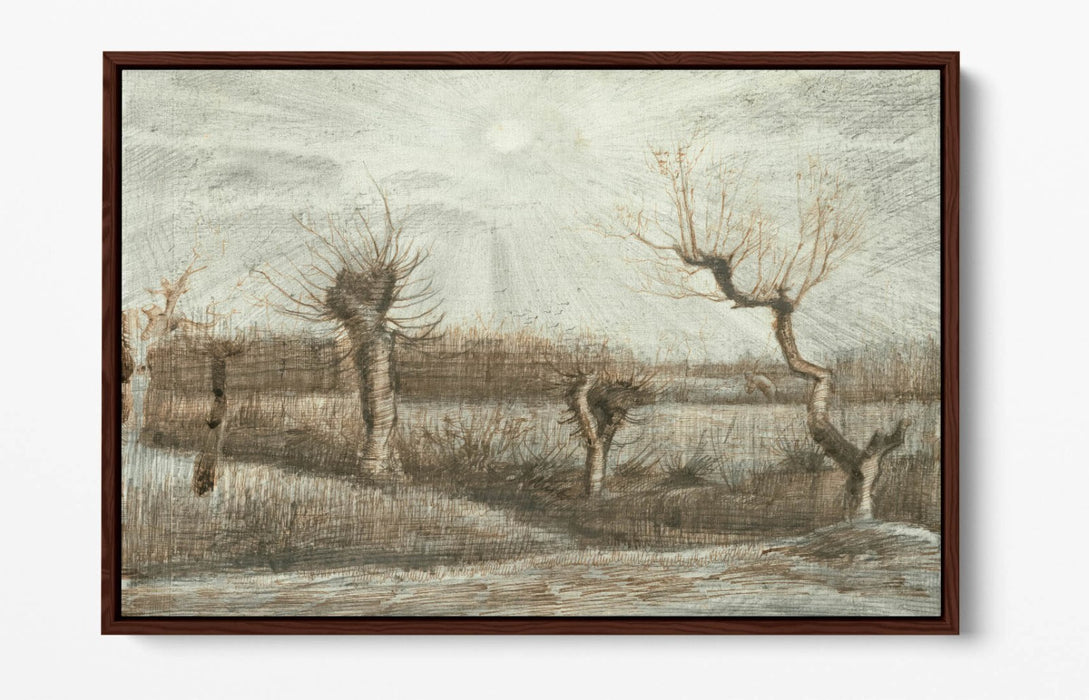 VINCENT VAN GOGH, TETARDS (POLLARDS) -FLOAT EFFECT CANVAS WALL ART PRINT