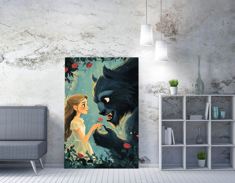 Kids Canvas Wall Art - Fairy Tale Storybook Print for Children Bedroom Decor