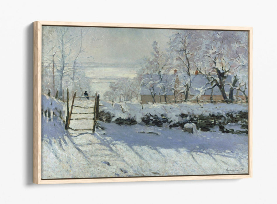 Float Effect Canvas Art – Claude Monet The Magpie Blue Grey Wall Decor