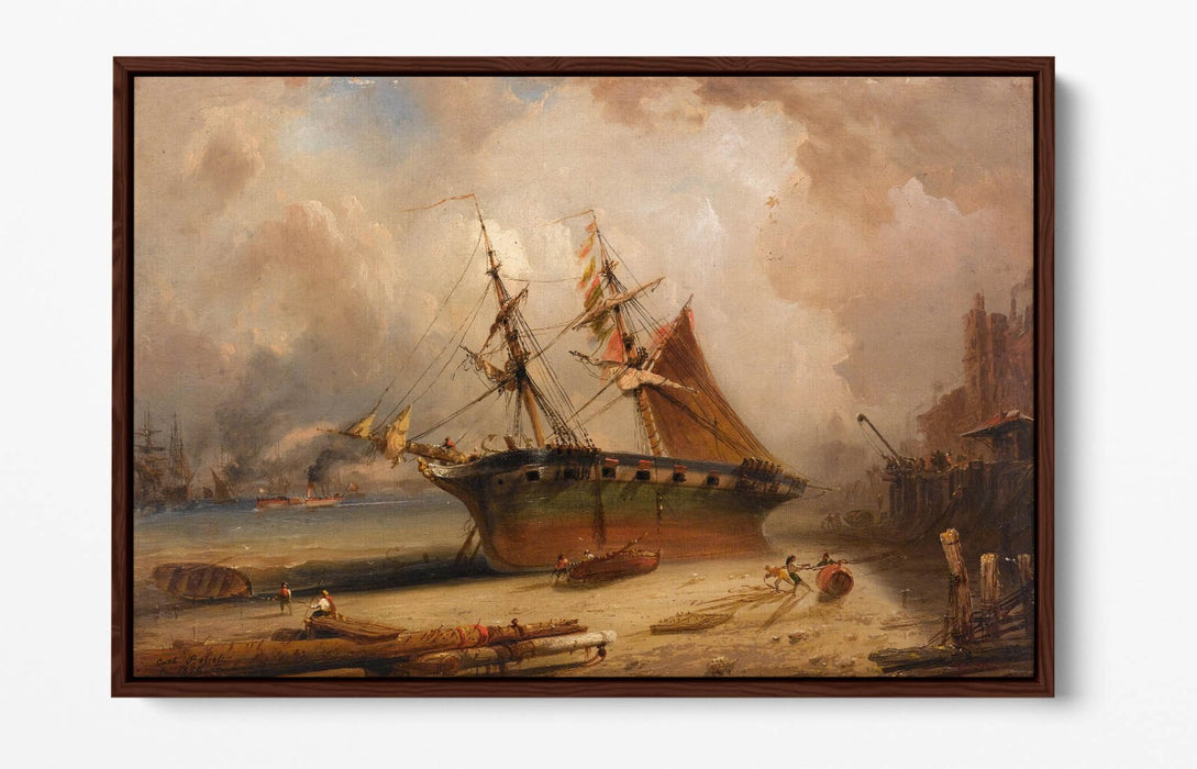 CARLO BOSSOLI, THE THAMES, LONDON -FLOAT EFFECT CANVAS WALL ART PRINT