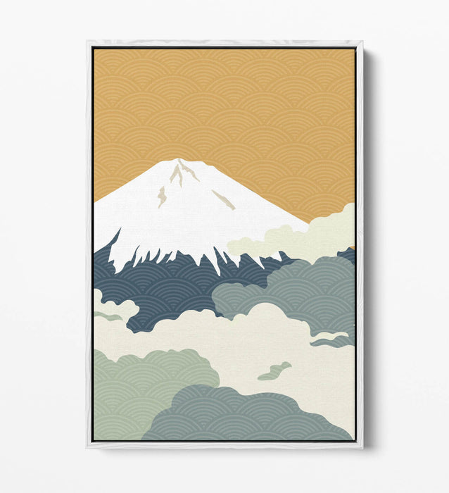 Fuji Mountain Canvas - Minimalist Abstract Japanese Wall Art | Float Effect Print