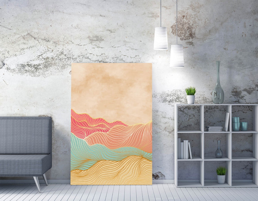 Abstract Canvas Wall Art - Multi Colour Mountains Canvas Print Ready To Hang