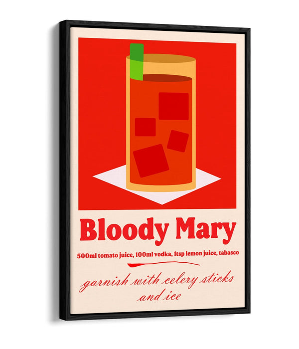 Bloody Mary Canvas Art - Premium Float Effect Cocktail Wall Decor Print