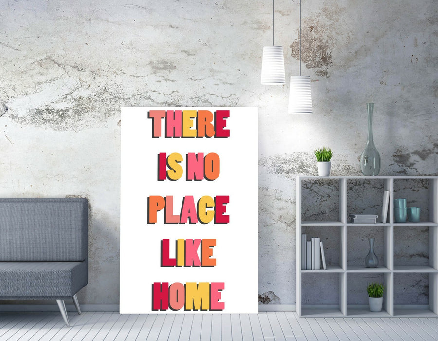 "THERE IS NO PLACE LIKE HOME" COSY QUOTE SLOGAN -CANVAS WALL ART PICTURE PRINT