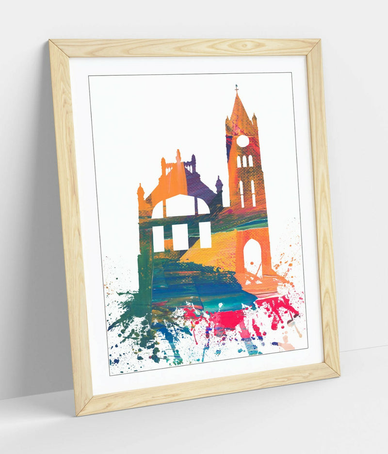 Framed Wall Art – Derry City Art Gallery Style Print With Woodgrain Faux Frame