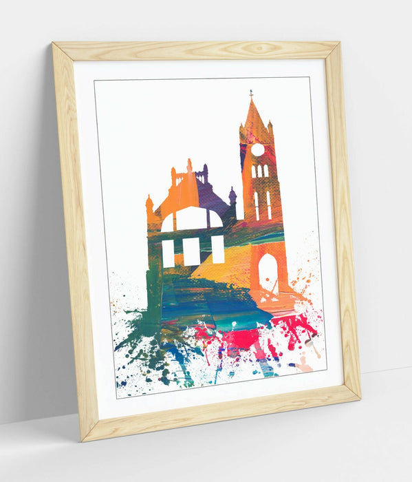 FREE DERRY CITY GUILDHALL SPLASH ART, DERRY GIRLS -FRAMED WALL ART PICTURE PRINT