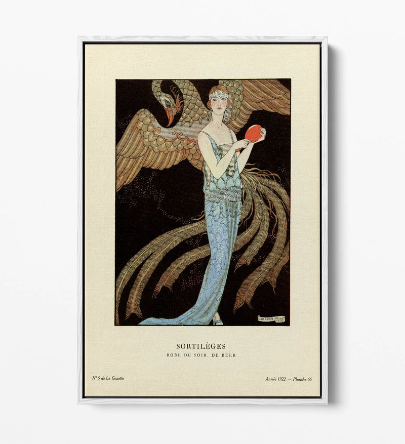Canvas Wall Art George Barbier Sortiléges Dress | Handmade Float Effect Canvas