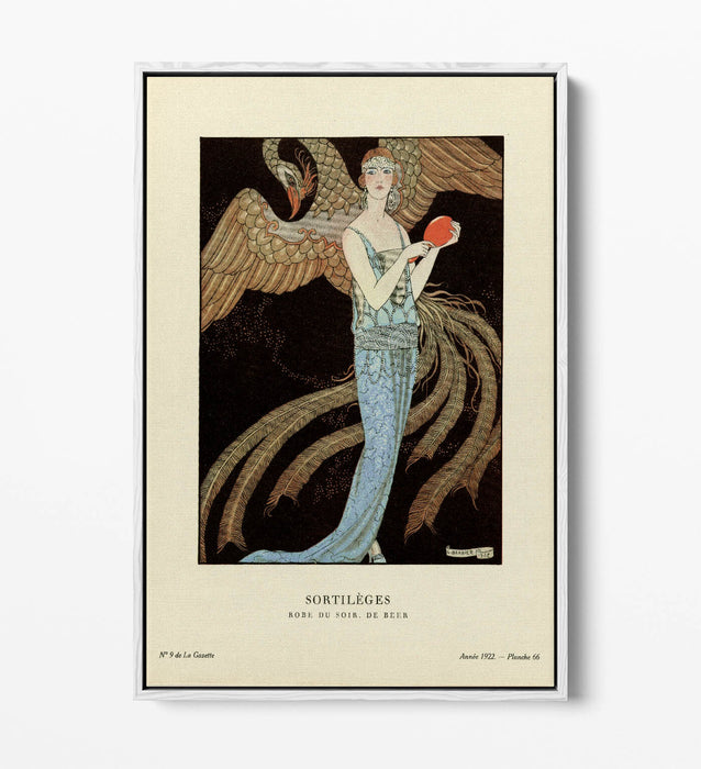Canvas Wall Art George Barbier Sortiléges Dress | Handmade Float Effect Canvas