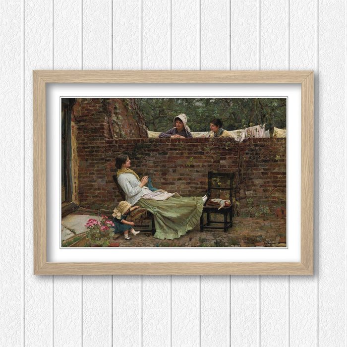 JOHN WILLIAM WATERHOUSE GOSSIP FRAMED ART POSTER PAINTING PRINT 4 SIZES
