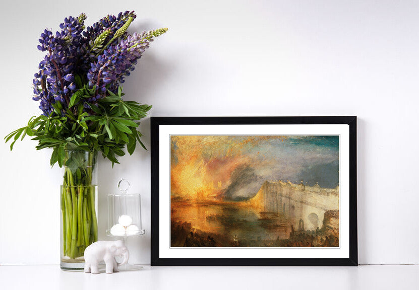 Burning Houses of Commons Art – J M W Turner Framed Art Poster Print