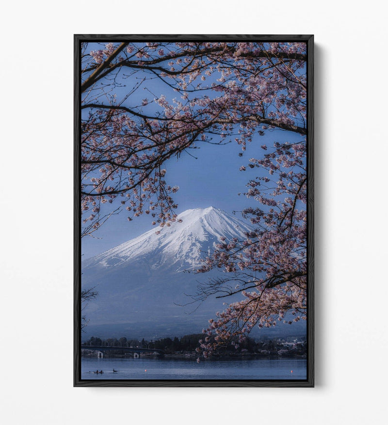 Mount Fuji Canvas Art – Cherry Blossom Wall Art with Float Effect Canvas Print