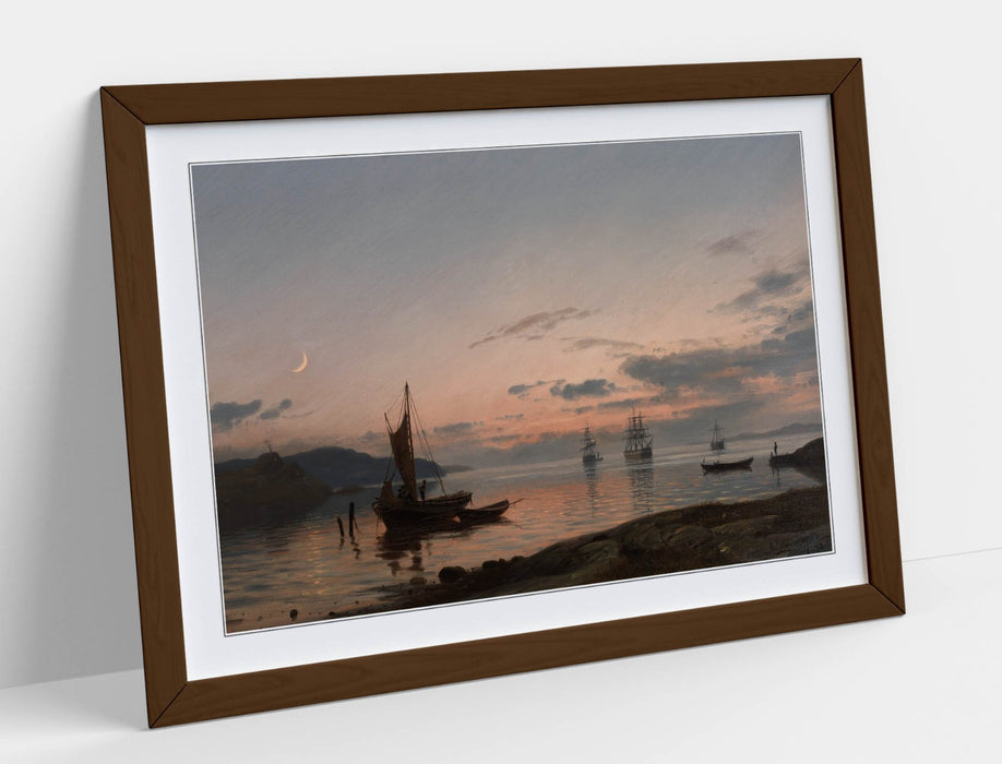 Framed Wall Art - Amaldus Nielsen Evening Atmosphere Print | Handmade Wood Frame
