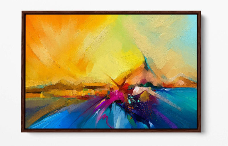 Canvas Wall Art - Abstract Colour Splash Print | Float Effect Canvas, Ready to Hang