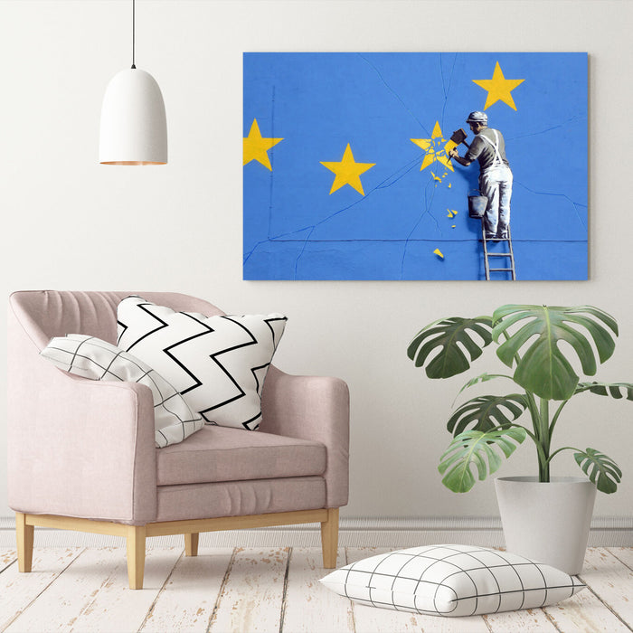 BANKSY - EUROPE BREXIT -  CANVAS STREET WALL ART PRINT ARTWORK