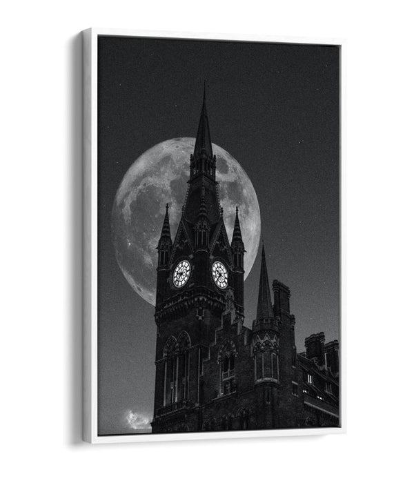 London Canvas Wall Art – Westminster Abbey Full Moon Float Effect Print