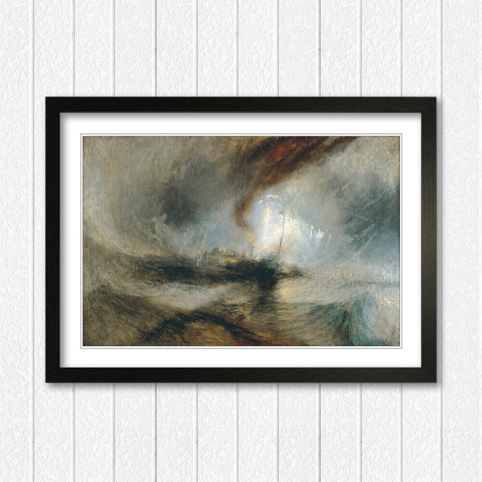 Turner Snow Storm Art - Framed Art Poster With Steam Boat Painting, Ready To Hang