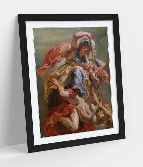 Framed Wall Art Poster | Peter Paul Rubens Minerva Slaying Discord Print - Matte Finish, Ready To Hang