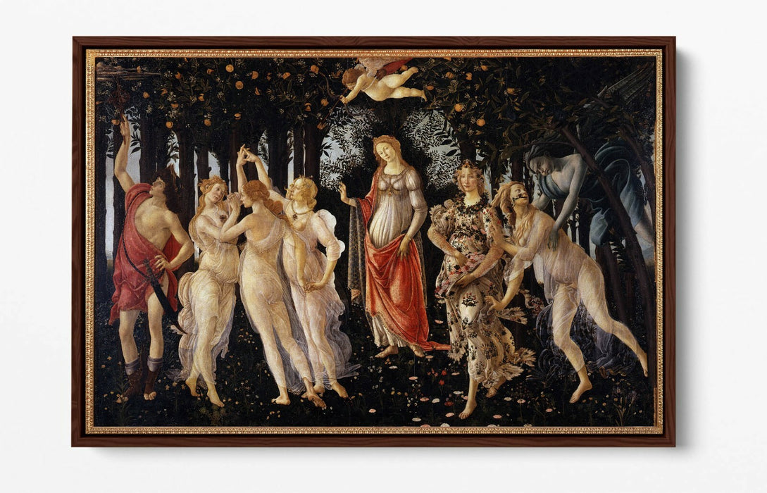Float Effect Canvas Art - Botticelli Primavera Classic Spring Wall Decor Print