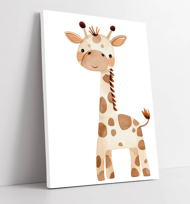 Giraffe Kids Wall Art – Cute Giraffe Print Canvas for Kids Bedroom Decor