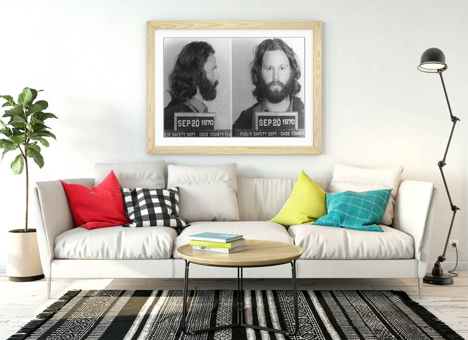 JIM MORRISON MUGSHOT 2 -ART FRAMED POSTER PICTURE PRINT ARTWORK- BLACK & WHITE