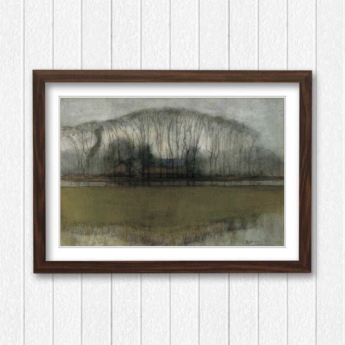 Mondrian Framed Wall Art – Line of Trees Print | Modern Art Print, Gallery Frame