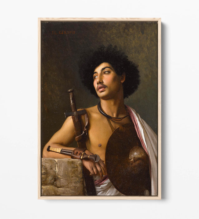 JEAN-LEON GEROME, A BISCHARI WARRIOR -FLOAT EFFECT CANVAS WALL ART PRINT