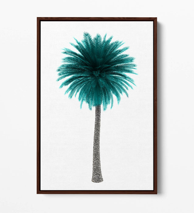 TEAL PALM TREE -FLOAT EFFECT CANVAS WALL ART PIC PRINT-