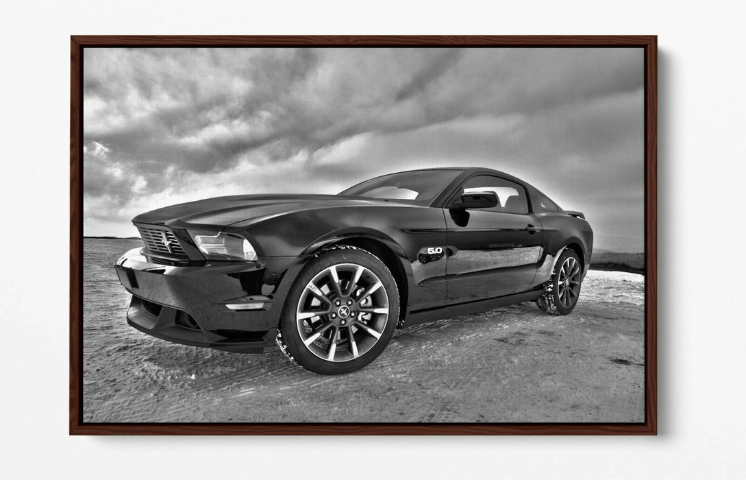 Canvas Wall Art - Dodge Viper Greyscale Float Effect Premium Print