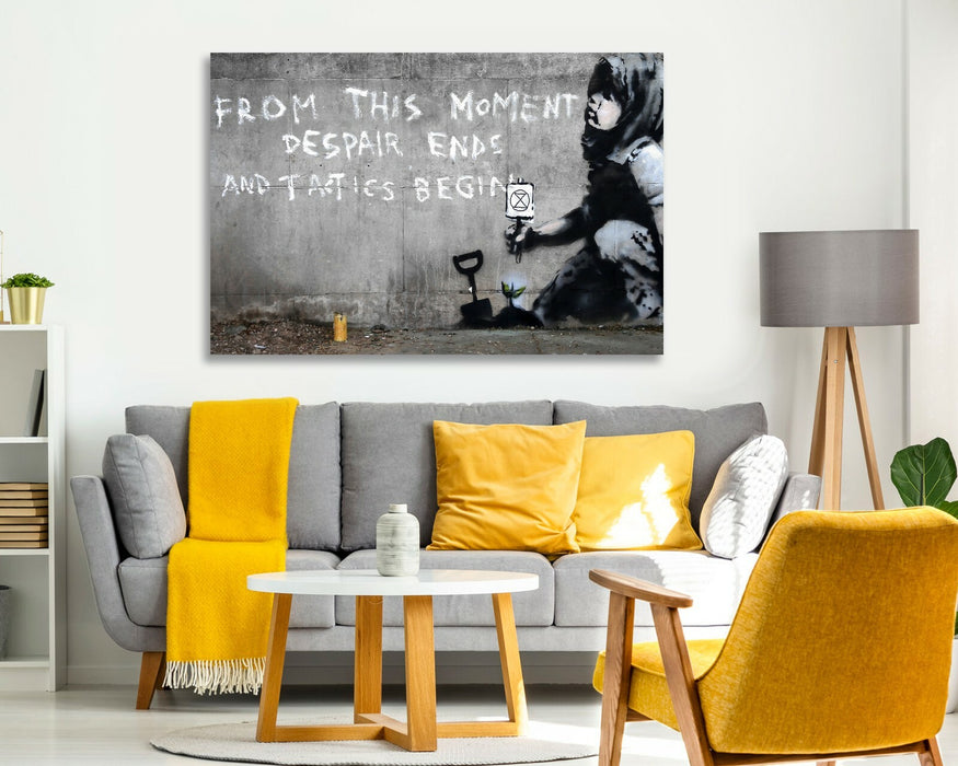 BANKSY CANVAS WALL ART PRINT GRAFFITI ARTWORK DEEP FRAMED Extinction Rebellion