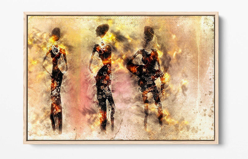 African Tribe Canvas - Abstract Wall Art | Float Effect Canvas Wall Print