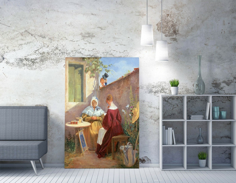Canvas Wall Art Print – Carl Spitzweg Love Letter Painting With Deep Frame