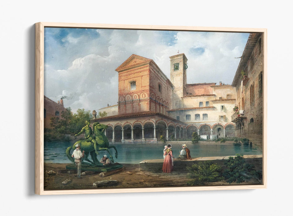 CARLO BOSSOLI, SANTA MARIA OF FONTANAS CHURCH -FLOAT EFFECT CANVAS ART PRINT