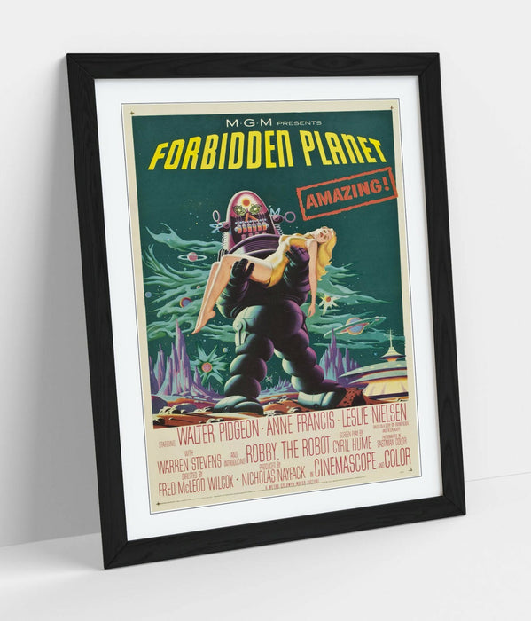 Vintage Sci Fi Poster - Handmade Framed Wall Art | Forbidden Planet Art Print