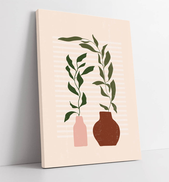 Botanical Canvas Wall Art – Minimalist Boho Plant Prints | Handmade Canvas Art