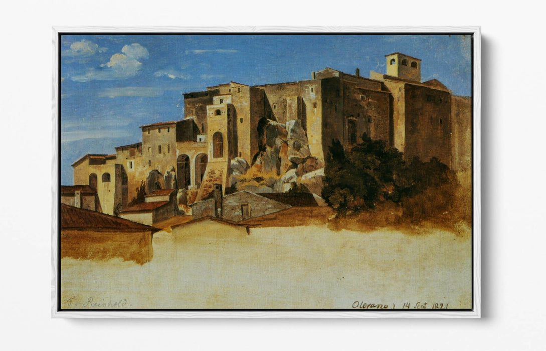 HEINRICH REINHOLD, HOUSES IN OLEVANO -FLOAT EFFECT CANVAS WALL ART PIC PRINT