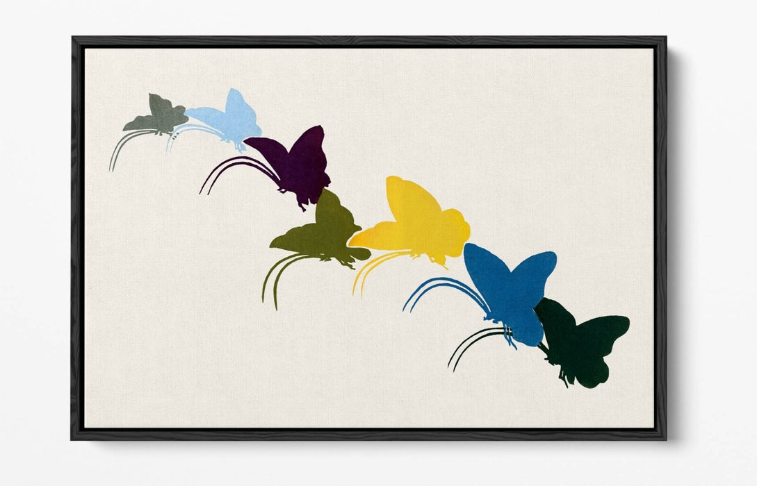 Float Effect Canvas Art | KAMISAKA SEKKA Butterfly Wall Art on Custom Deep Frame, Ready to Hang