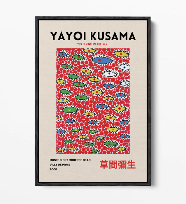 YAYOI KUSAMA ABSTRACT EYES CONTEMPORARY HOME DECOR FLOAT EFFECT CANVAS ART PRINT