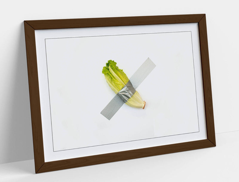 Framed Art Poster - Modern Kitchen Decor Wall Art Prints With Woodgrain Frame