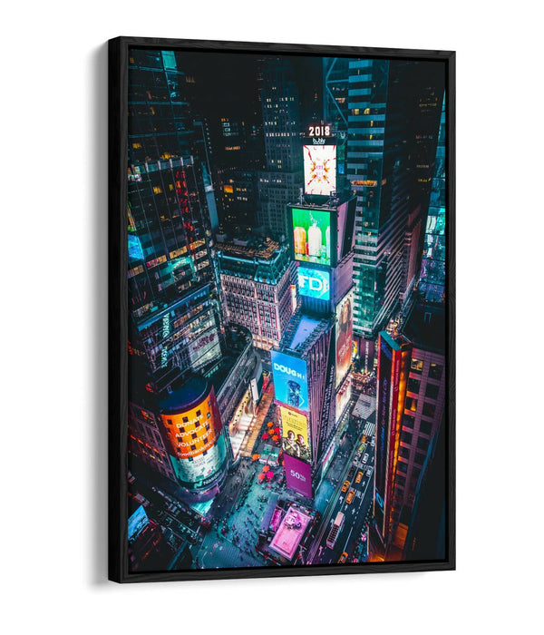TIMES SQUARE BY NIGHT -FLOAT EFFECT CANVAS WALL ART PIC PRINT-